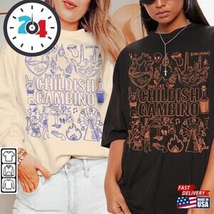 Childish Gambino Doodle Art Shirt  Lyrics Tattoo Design Tour Concert Tee